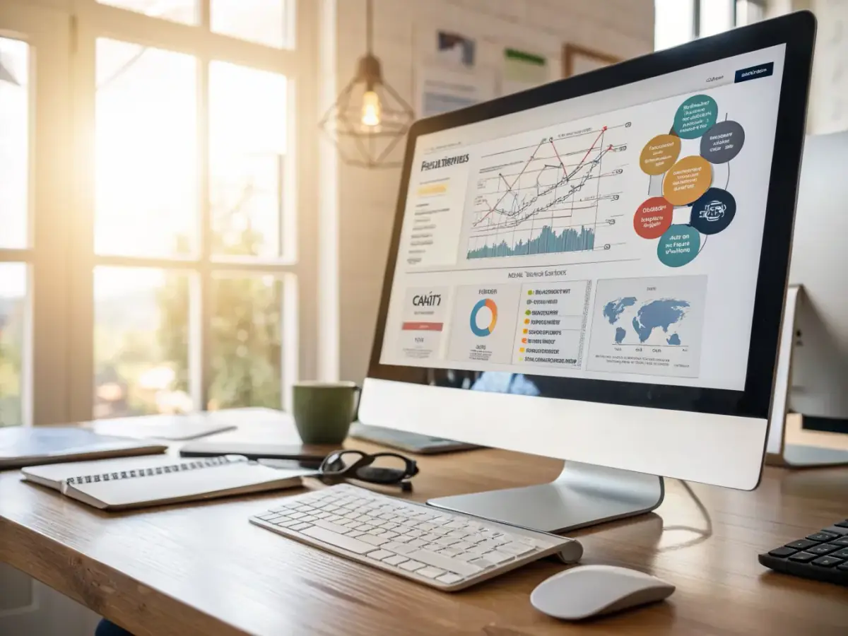 SEO backlink profile dashboard showing link network visualization and referring domain metrics
