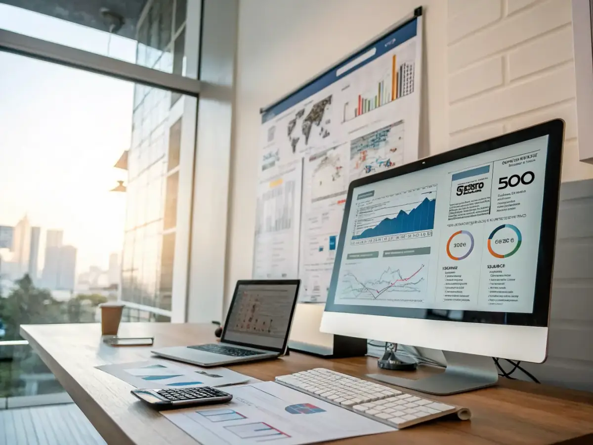 SEO and backlink strategy planning workspace with analytics dashboards