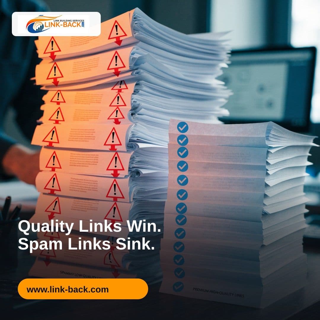 Quality Links Win. Spam Links Sink. β LINK-BACK.com social media ad